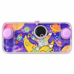The purple water game with an astronaut, planets, and floating rings is centered against a plain white background.