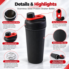 Gym shaker bottle with mixing ball - bottle features