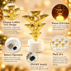 A close-up view of a single golden pineapple LED tealight with intricate details and warm glow.