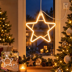 Festive window decor star light