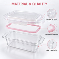 Plastic airtight food storage container - plastic body and silicone seal