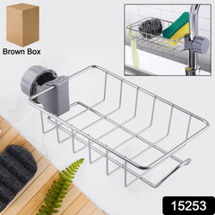 Sink caddy organizer clamped on faucet