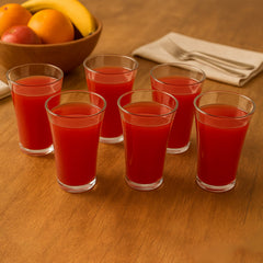 Set of 6 transparent plastic drinking glasses