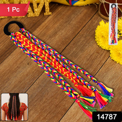 Colorful Braided Hair Extension with Tassels