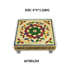 2122 Multipurpose Traditional Decorative Design Wooden Chowki/Bajot DeoDap