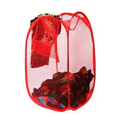 Portable foldable mesh laundry hamper