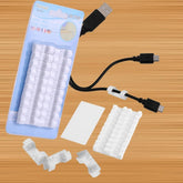 Self-adhesive cable clips on a white background