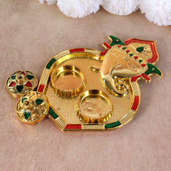 Ganesh Kumkum Box with Twin Containers