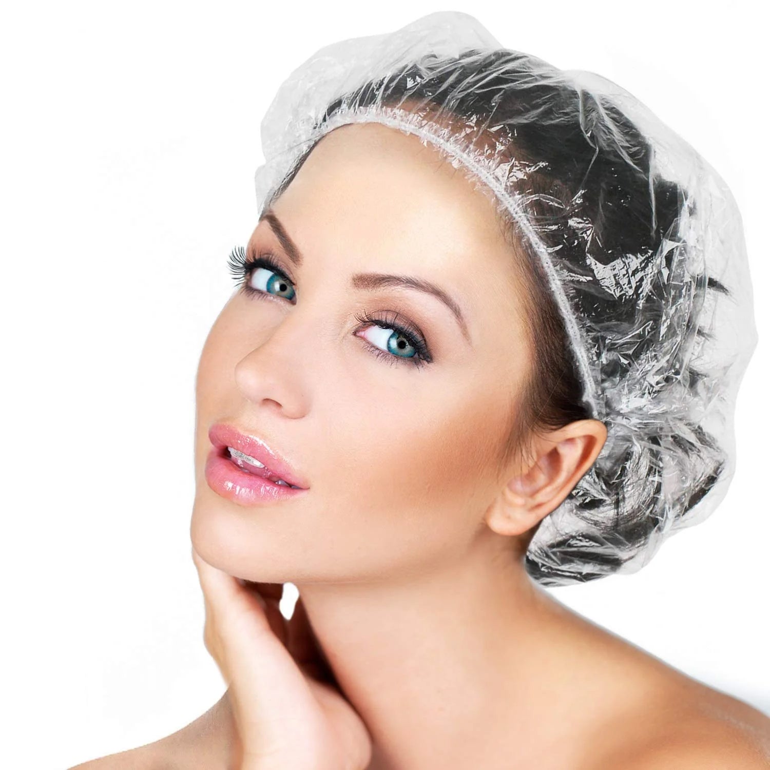 Disposable shower caps 10 pack plastic hair covers