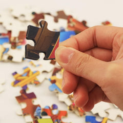 Kids playing with educational puzzle