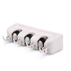 3-layer holder for mop and broom, space-saving design