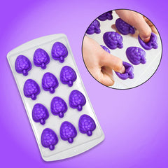 Colorful fruit-shaped ice cubes made using silicone mold tray