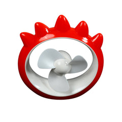 Portable mini desk fan in use
