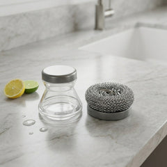 Kitchen dish scrubber brush with soap fill