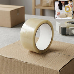High adhesive transparent tape roll for packaging