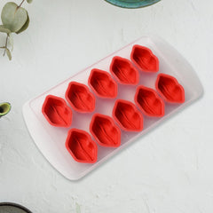 Flexible silicone ice cube tray closeup