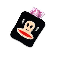 Mini hot water bag placed on shoulder for muscle comfort