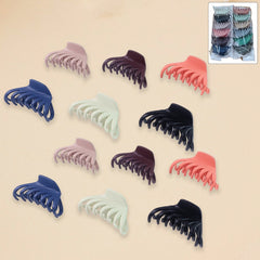 Matte finish multicolor hair claw clips set