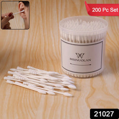 200 pieces cotton ear buds set with storage jar