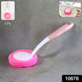 Kitchen dish scrubber brush with long handle and soft round sponge