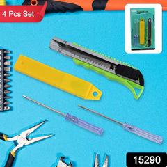 Sharp cutter knife and dual screwdriver heads