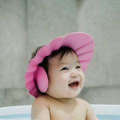 Baby shower cap designed for splash protection