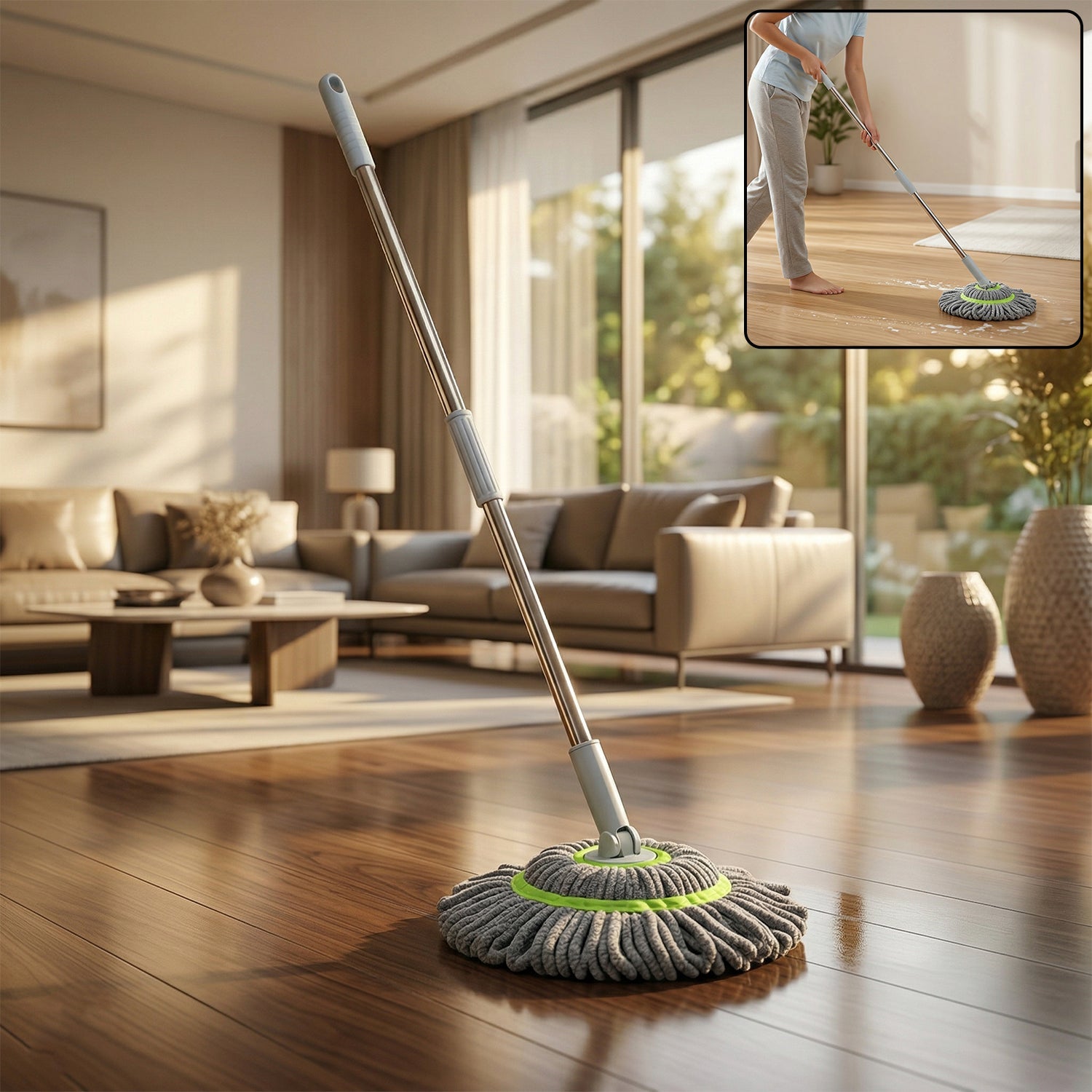 Microfiber Spin Mop with adjustable handle