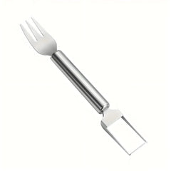Detailed view of watermelon cutter and serving fork