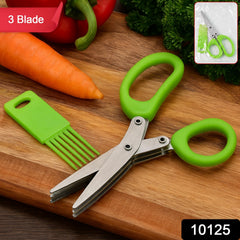 Multipurpose 3-blade scissors chopping fresh herbs & vegetables