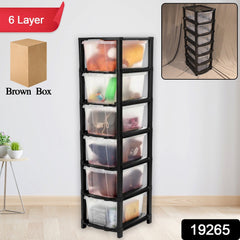 6 plastic drawer set for versatile storage