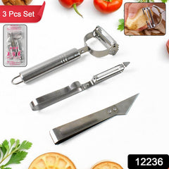 Triple edge stainless steel peeler