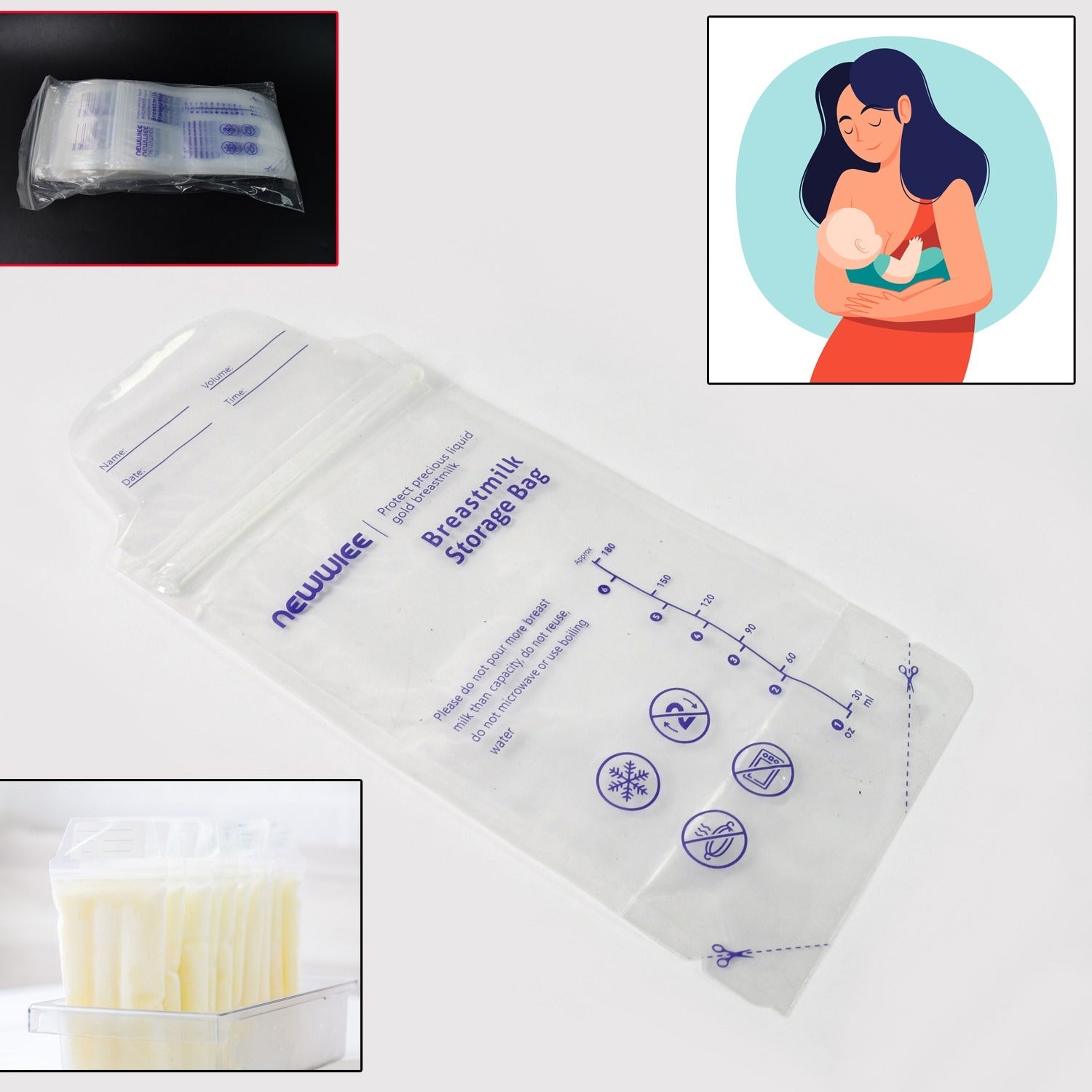 SealFresh Milk Bags with Double Zipper Seal