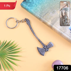 Metal axe keychain showcasing durable alloy and sturdy keyring