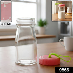Colorful silicone lid on glass hydration bottle