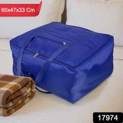 Large bag storage organizer for blankets