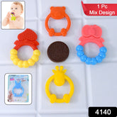 Soft Nibble silicone baby teether in pastel colors