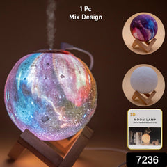 2-in-1 3D Moon Lamp humidifier with cool mist