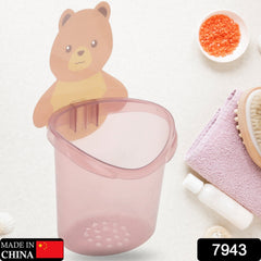 Kids toothbrush holder with teddy bear design