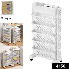 Compact rolling organizer shelf for books