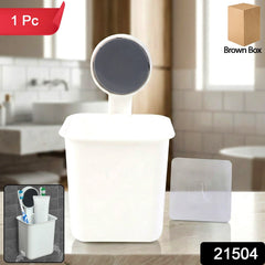 Wall-mounted bathroom organizer mounted on wall