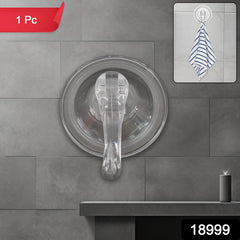 Transparent suction cup hook holding kitchen utensils