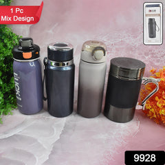 Assorted stainless steel and plastic water bottles collection