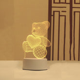 3D Teddy Bear LED Night Lamp – Soft LED Desk Light with Heart Design (1 Pc)