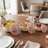 Multipurpose Plastic Bowl Set with Vented Lids for Kitchen Storage (3 Pc Set)