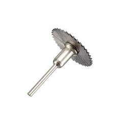 Close-up of HSS circular saw blade edges and sharp teeth