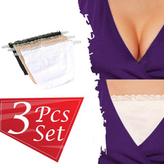 Black clip-on camisole overlay styled with a blouse