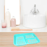 3-in-1 plastic soap dish with three compartments, ideal for bathroom