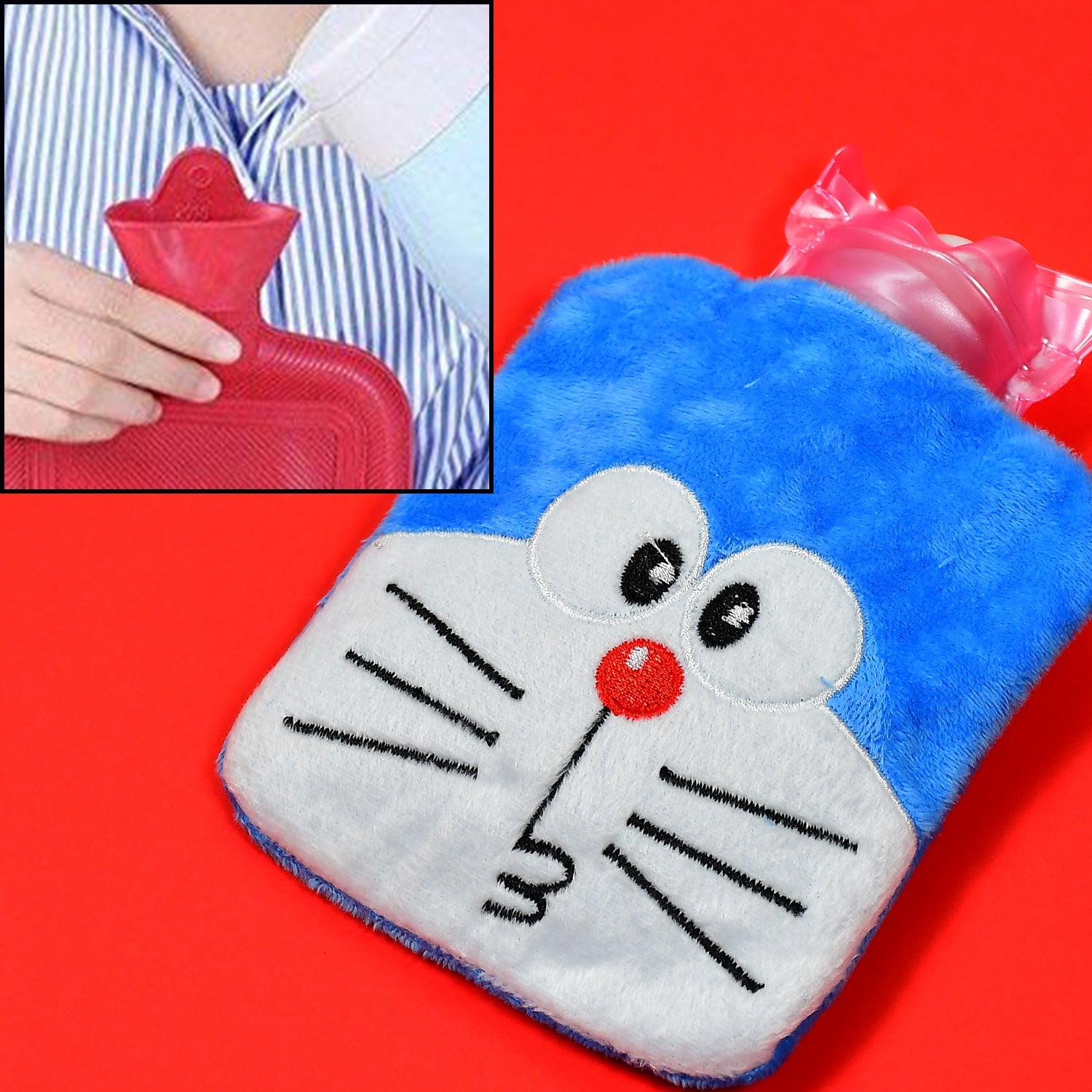 Doremon Hot Water Bag with soft blue cover