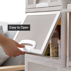 Multipurpose Storage Cabinet in use with organized items inside drawers