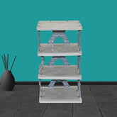Foldable 4-layer shoe rack fully assembled with shoes